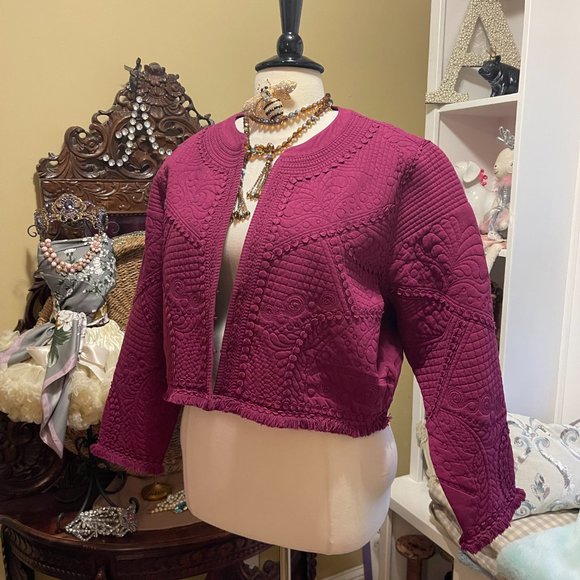 NWT Soft Surroundings 3x Quilted Purple Bolero Jacket fits like a 22W - Picture 2 of 13